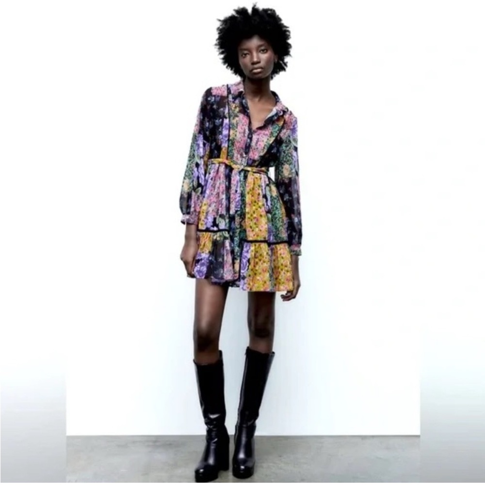 Zara Floral Multicolor Mini Dress